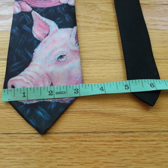 Vintage 80s Pig Necktie Novelty Tie Ralph Marlin Blaine Heilman 1989 - Picture 11 of 13